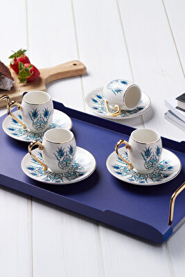 İznik 6 Kişilik Kahve Fincan Takımı 80 ml Gold ürün fotoğrafı