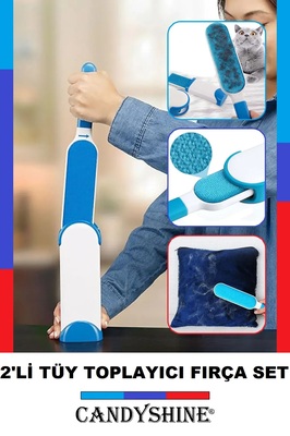 ® Deluxe Mucize Kedi Köpek Koltuk Kıyafet Halı Kıl Toz Tüy Toplayıcı Fırça Seti Premium Kalite ürün fotoğrafı