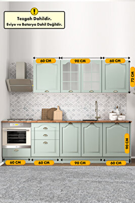 270 Cm Greena Tezgahlı Mdf Membran Kapaklı Hazır Mutfak Dolabı ürün fotoğrafı