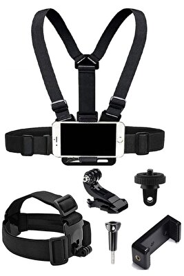 Tüm Aksiyon Kameralar Ve Telefonlar Ile Uyumlu Kafa Bandı Göğüs Bandı ürün fotoğrafı