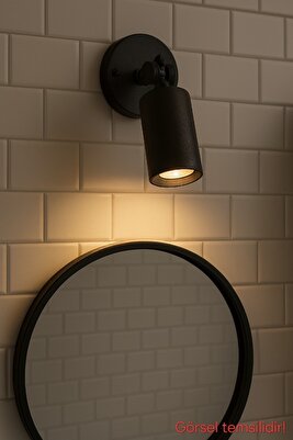 Artur Tekli Dekoratif Mat Siyah Hareketli Duvar Aplik (GÜNIŞIĞI LED AMPUL DAHİLDİR!!!) ürün fotoğrafı