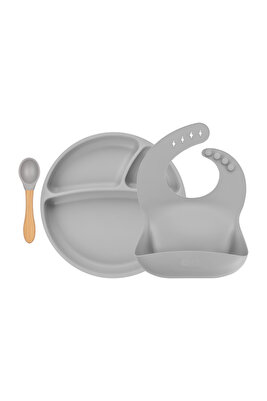Blw Iı Silikon Beslenme Seti 3lü (tabaklı) Powder Grey ürün fotoğrafı