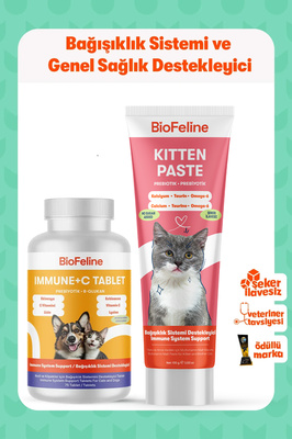 Yavru Kediler İçin Bağışıklık ve Genel Sağlık Destek Seti – Kitten Paste 100g + Immune+C 75 Tablet ürün fotoğrafı