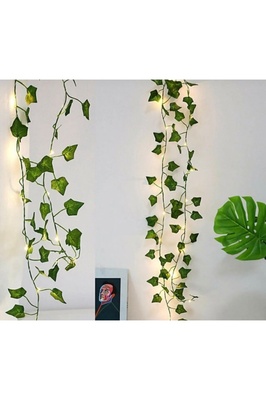 Dekoratif Yeşil Yapraklı Ledli Yapay Sarmaşık 230 cm 1 Dal Fiyatıdır ürün fotoğrafı