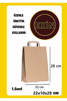 Kağıt Saplı Kraft Karton Çanta 22x10x28 cm 25 Adet Hediyelik ürün fotoğrafı