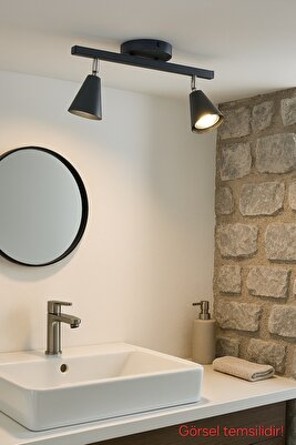 Merlin Avize 2'li 3'lü 4'lü Antrasit&amp;krom Eskitme&amp;mat Siyah (GÜNIŞIĞI LED AMPULLER DAHİLDİR!!!) ürün fotoğrafı