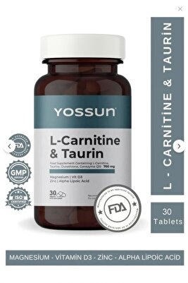L-Karnitin, Taurin, Glutatyon ve Koenzim Q10 İçeren Tablet Takviye Edici Gıda ürün fotoğrafı