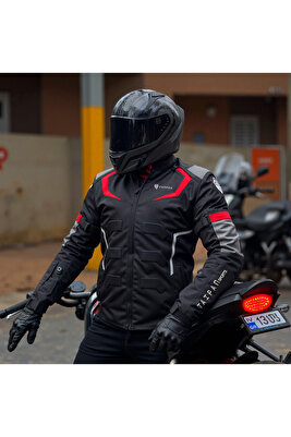 Motorcu Montu Omuz Dirsek Ve Sırt Korumalı Rüzgar Geçirmez Suya Dayanıklı Cordura 600d Kumaş ürün fotoğrafı