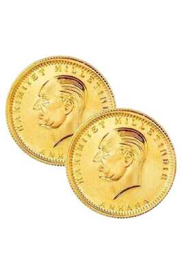 Eski 2 Adet Ata Tam Altın ürün fotoğrafı