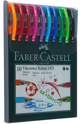 FABER-CASTELL 1425 TÜKENMEZ KALEM KARIŞIK SET 10LU ürün fotoğrafı