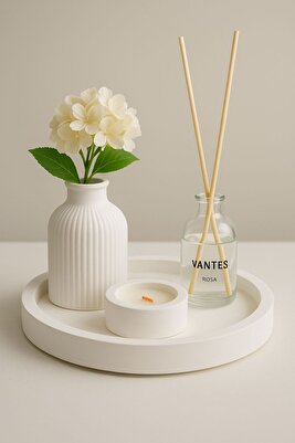 Beyaz Özel Tasarım Mumluk Pinterest Vazo Aksesuar Seti Dekoratif Ürün(çiçek dahıl degıl) ürün fotoğrafı