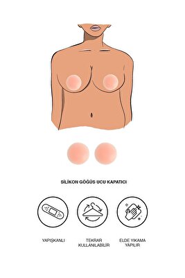 Kadın Silikon Göğüs Ucu Kapatıcı Ten ürün fotoğrafı