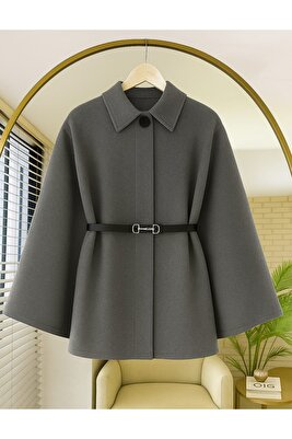 Gri Oversize Panço / Tesettür Tunik Yeni Sezon Rahat Modern Şık Kombin ürün fotoğrafı