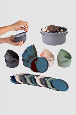 4'lü Yuvarlak Mini Saklama Kabı Küçük Sızdırmaz Kapaklı Pratik Çok Amaçlı Erzak Çerez Piknik Gıda ürün fotoğrafı