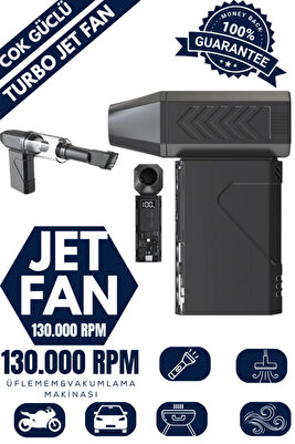 Mini Turbo Fenerli Jet Fan – Vakumlama &amp; Üfleme, Araç Temizleme, Kurutma, Mangal Körükleyici ürün fotoğrafı