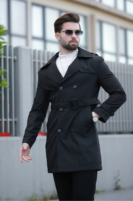 Erkek Premium Apoletli Trençkot Pardesü ürün fotoğrafı