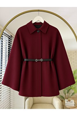 Bordo Oversize Panço / Tesettür Tunik Yeni Sezon Rahat Modern Şık Kombin ürün fotoğrafı