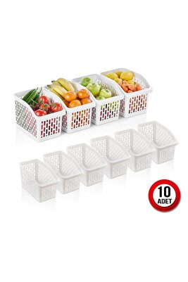 10 Adet Buzdolabı içi Düzenleyici Organizer Sepet ürün fotoğrafı