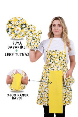 Damla Sıvı Geçirmez Su Geçirmez Mutfak Önlüğü Havlulu Mutfak Önlüğü (ELDİVEN VE TUTACAK) ürün fotoğrafı
