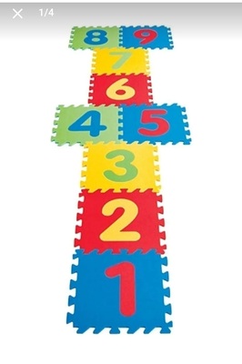 33x33 Boyutlu 0,7 MM Kalınlığında Renkli 9 Parça Rakamlı Sayılı Oyun Karosu Yer Matı Puzzle Yapboz ürün fotoğrafı