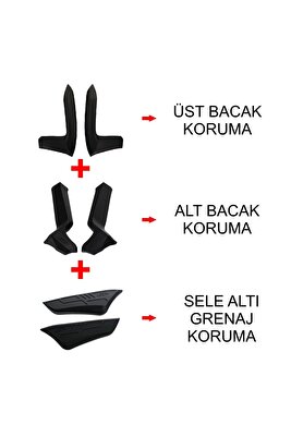 Honda Forza 250 2023-2025 Uyumlu Üst/Alt Bacak ve Grenaj Koruma Seti Siyah ürün fotoğrafı