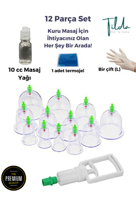 12 Parça Ağrı Giderici Masaj Kupa Seti Kas Gevşetici Selülit Ve Çatlak Giderici Hacamat Vakum ürün fotoğrafı