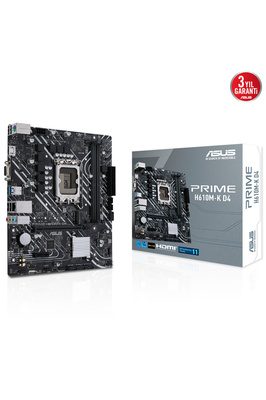 PRIME H610M-K D4 H610 DDR4 Vga GLan mATX HDMI USB3.2 M2 RGB 1700p Anakart ürün fotoğrafı