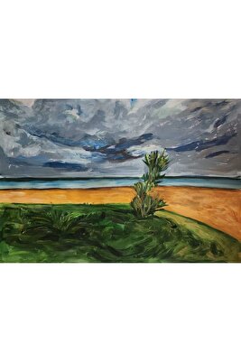 Eskitme Dokulu Bakır Madalyon - 32 cm - Askısız -Standsız ürün fotoğrafı