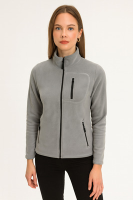 Store Kadın Polar Tam Fermuarlı Outdoor 3 Cepli Spor Polar Ceket ürün fotoğrafı