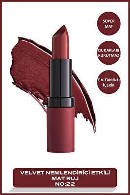 Velvet Matte Lipstick No: 22 - Yoğun Pigmentli Kadifemsi Mat Ruj ürün fotoğrafı