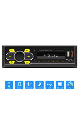 Ds-302 Araba Oto Teyp çift amfi çıkışlı Bluetooth-usb-sdkart Rgb Tuş Rengi ürün fotoğrafı