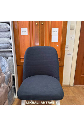 Büyük oval Likralı sandalye kılıfı Yıkanabilir Streç Lastikli Bambu Sandalye Örtüsü 1 Adet ANTRASİT ürün fotoğrafı