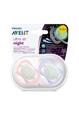 Ultra Air Night Karanlıkta Parlar Gece Emziği 0-6 ay Kız ürün fotoğrafı