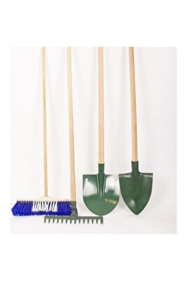 Standart Bahçe Seti 8'li ( Bel+kürek+tırmık+fırça) ürün fotoğrafı