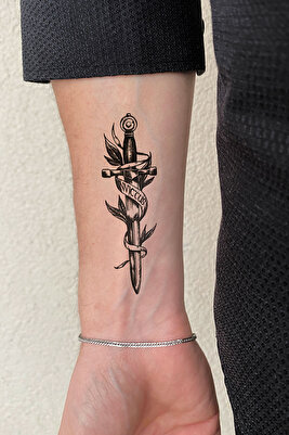 Invictus Kılıç Geçici Dövme Bilek Boyun Kol Bacak Ve Göğüs Arası Kadın Erkek ürün fotoğrafı