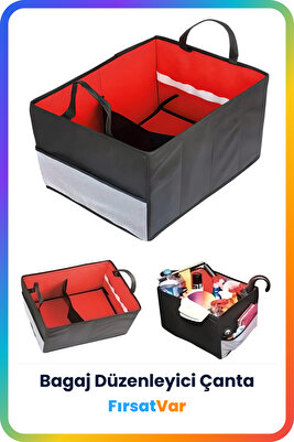 Katlanabilir Oto Bagaj Düzenleyici Geniş Hacimli Araç İçi Organizer Çanta Taşınabilir & Silinebilir ürün fotoğrafı