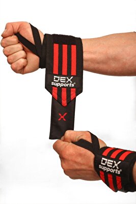 Wrist Wraps - Spor Bilek Desteği 2'li Paket Kırmızı Siyah ürün fotoğrafı