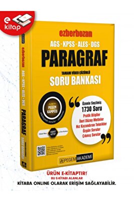 AGS-KPSS-ALES-DGS Ezberbozan Paragraf Tamamı Video Çözümlü E-Soru Bankası ürün fotoğrafı