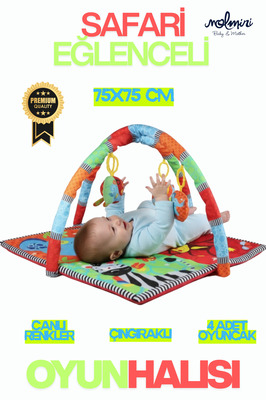 Oyuncaklı Oyun Minderi Bebek Oyun Halısı Oyuncak 75x75 ürün fotoğrafı