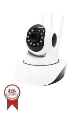 Güvenlik Kamerası Ethernet Girişli 360 Derece Dönebilen 3 Antenli Full Hd Smart Ip Kamera CMR5 Beyaz ürün fotoğrafı
