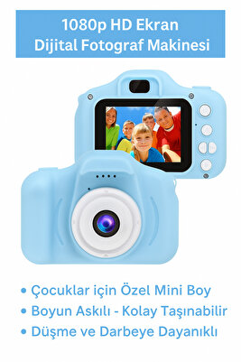 Unisex Çocuk Mavi Mini 1080p Hd Kamera Için Dijital Fotoğraf Makinesi Cmr9 ürün fotoğrafı