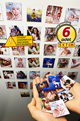 Fotoğraflı Resimli Magnet 6 Adet Yüksek Kalite Baskı,5x7cm ürün fotoğrafı