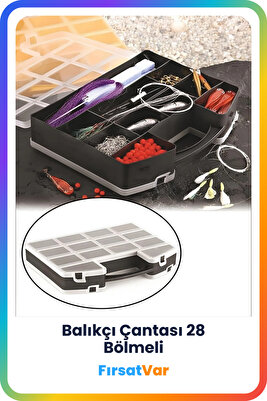 Kapaklı 28 Bölmeli Balıkçı Çantası ile Hobi Malzemelerinizi Düzenleyin ürün fotoğrafı