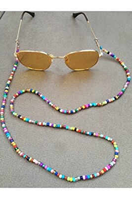 Karışık Renkli Kum Boncuk Gözlük Zinciri ürün fotoğrafı
