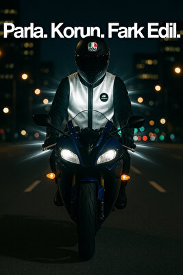 Motosiklet Reflektörlü Yelek - Motorcu Reflektör Yeleği Full 3m Reflektör (SU GEÇİRMEZ) ürün fotoğrafı