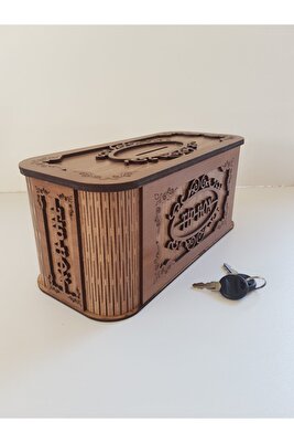 Tip Box Bahşiş Tip Kutusu Ahşap Kumbara Anahtarlı Kilitli Bahşiş Için Kumbara Bahşiş Kutusu ürün fotoğrafı
