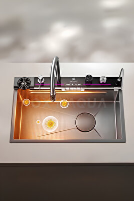 Premium Akıllı Teknolojik Eviye Seti Paslanmaz Bal Peteği Taban Evye Tüm Aksesuarlar Dahil-honeycomb ürün fotoğrafı