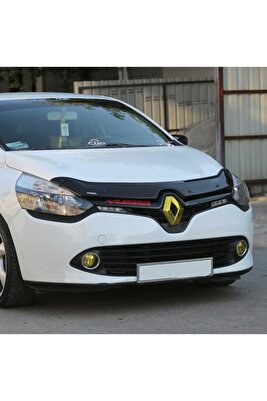 Renault Clio 4 Ön Kaput Koruma Rüzgarlığı 3mm Akrilik (ABS) Parlak Siyah Deflektör 2012-2020 ürün fotoğrafı