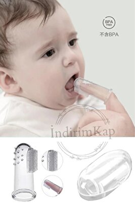 Bebek Parmak Şekilli Diş Fırçası Silikon Hijyenik Kutulu Yumuşak Diş Fırçası Bebek Diş Fırçası ürün fotoğrafı