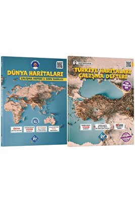 Coğrafyanın Kodları Dünya Haritaları Çalışma Defteri Soru Bankası Ve Türkiye Çalışma Defteri Seti ürün fotoğrafı